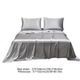 thumbnail image 3 of Soft Solid Matte Satin Hotel Silk Bed Sheet Pillowcase Size, 3 of 6