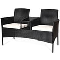 thumbnail image 4 of Costway Ensemble de Conversation en Rotin pour Patio Siège Canapé Causeuse Coussinée Table en Verre Chaises, 4 of 9