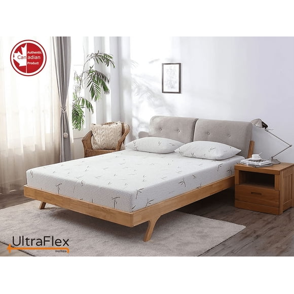 UltraFlex SolidSleep- Canadian-Made FIRM Gel Infused Reversible Comfort With Pressure Relief, Cooling Technology, Bamboo Cover, CertiPUR-US® Certified Foam (Made in Canada)