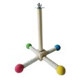 thumbnail image 1 of Interactive Wooden Spinning Perch Toy for Small Parrots - Multi-Mount Bird Cage Accessory with Rotating Bearing, Natural Wood & Hemp Rope for Exercise, Balance Training, Beak Grinding & Anxiety Relief, 1 of 6