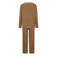 thumbnail image 3 of Timegard Ensembles de Pyjamas pour Femmes 2 Pcs Manches Longues Col en V Haut Froncé et Pantalon Automne Décontracté Doux Tenues de Pjs, 3 of 4