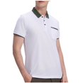 thumbnail image 3 of Sentmoon Outfits for Mens Oversized Relaxed Turndown Collar Short Sleeve Summer Shirts with Pockets Button Down Solid Color Mens's Tops Trendy for Business Travel White S, 3 of 6