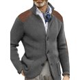 thumbnail image 1 of MAWCLOS Mens Cardigan Sweater Long Sleeve Jacket Button Down Coat Knitted Winter Warm Open Front Outwear Grey 3XL, 1 of 2