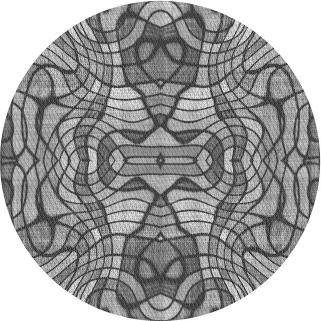 Ahgly Tapis Rond Lavable en Machine Intérieur Transitionnel Gris Foncé, 4 Pieds Rond