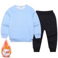 thumbnail image 2 of Girls Spring Outfits Active 2 Piece Sweatshirt Sweatpants Basic Solid Jogger Pants Newborn Boy Clothes Blue 3-4 Years, 2 of 3