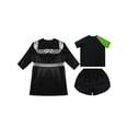 thumbnail image 3 of TiaoBug Kids Boys Boxing Uniform Set 3 Pcs Long Sleeve Open Front Hooded Cloak Robe with T-shirt and Shorts Green 16, 3 of 4