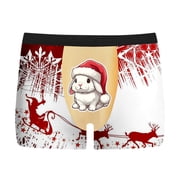 FhsagQ Underwear Underwear for Men Pack Super Fit Christmas Animal Underpants for Men Breathable Underwear for Men 3Xl Comfortsoft Men Underwear Brief Low Rise Super Fit White XL