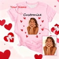 thumbnail image 4 of Aufmer 5 Pcs Women's Printed Short Sleeve Tee, Casual Round Neck T-Shirt with Fashion Pattern, Soft Polyester Top for Spring Summer, Versatile Daily Wear for Various Occasions(Pink), 4 of 4