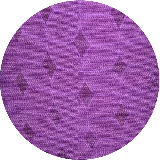 Ahgly Tapis Rond Lavable en Machine Intérieur Transitionnel Violet Cramoisi, 3 Pieds Rond
