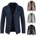 thumbnail image 4 of WREESH Autumn Cardigan Solid Color Personality Slim Button Everyday Casual Men's Sweater, 4 of 5