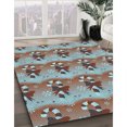 thumbnail image 3 of Ahgly Company Tapis d'Intérieur Lavable en Machine Carré Transitionnel Brun Sienne, 8 Pieds Carré, 3 of 7