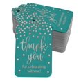 thumbnail image 1 of Inkdotpot Real Rose Gold Foil ThankYou For Celebrating With Me Birthday Tags Favor Hang Paper Tags 50 Pack, 1 of 6