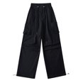 thumbnail image 1 of FAIWAD Women's High Waist Straight Wide Leg Drawstring Palazzo Pants with Pockets, 1 of 7