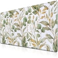 thumbnail image 1 of Green Gold Leaf Large Mousepad 35.4x15.7in Gaming Mousepads Waterproof Non-Slip Rubber Base Stitched Edges for Work, Game, Office & Home, 1 of 6