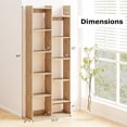 thumbnail image 3 of Gymax 11-Tier Bookcase w/Anti-Tipping Kits Wood Display Shelf Tree-Shaped Bookshelf Natural, 3 of 10