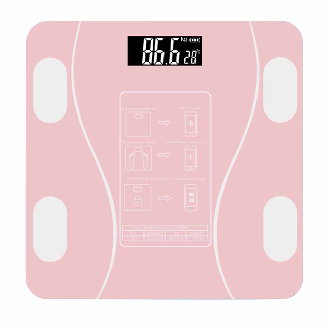 Body Weight Scale Maximum 396lb High Accuracy Intelligent Analysis Bluetooth Body Scale for Men Women Pink