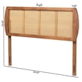 thumbnail image 1 of Baxton Studio Harris Walnut Finished Wood and Rattan Full Size Headboard, 1 of 8