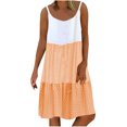 thumbnail image 2 of Ovzne Robes pour Femmes Robe Femme Mode pour Dames à Rayures et Pois Imprimé Col Rond Robe à Bretelles Ajustables Grande Taille Robe Maxi Imprimée Liquidation, 2 of 5
