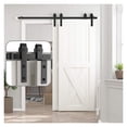 thumbnail image 1 of Bypass Sliding Double Door Hanging Roller Track Barn Door Hardware, J-Shaped Door Accessory ,Sturdy and Durable, 1 of 6