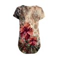 thumbnail image 4 of Tuniques pour Femmes à Manches Courtes Mode pour Femmes Col en V Tuniques à Imprimé Floral Boutons T-shirt à Manches Courtes, 4 of 7