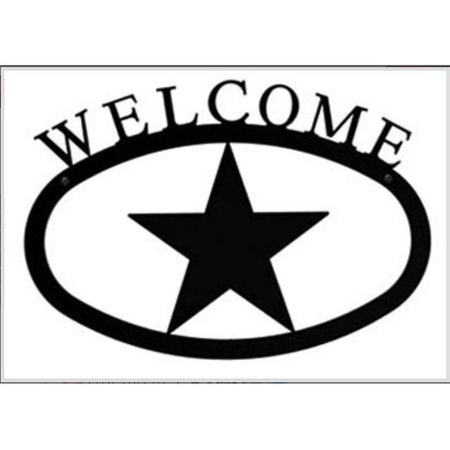 Village Wrought Iron WEL-45-L Grand Signe de Bienvenue Étoile