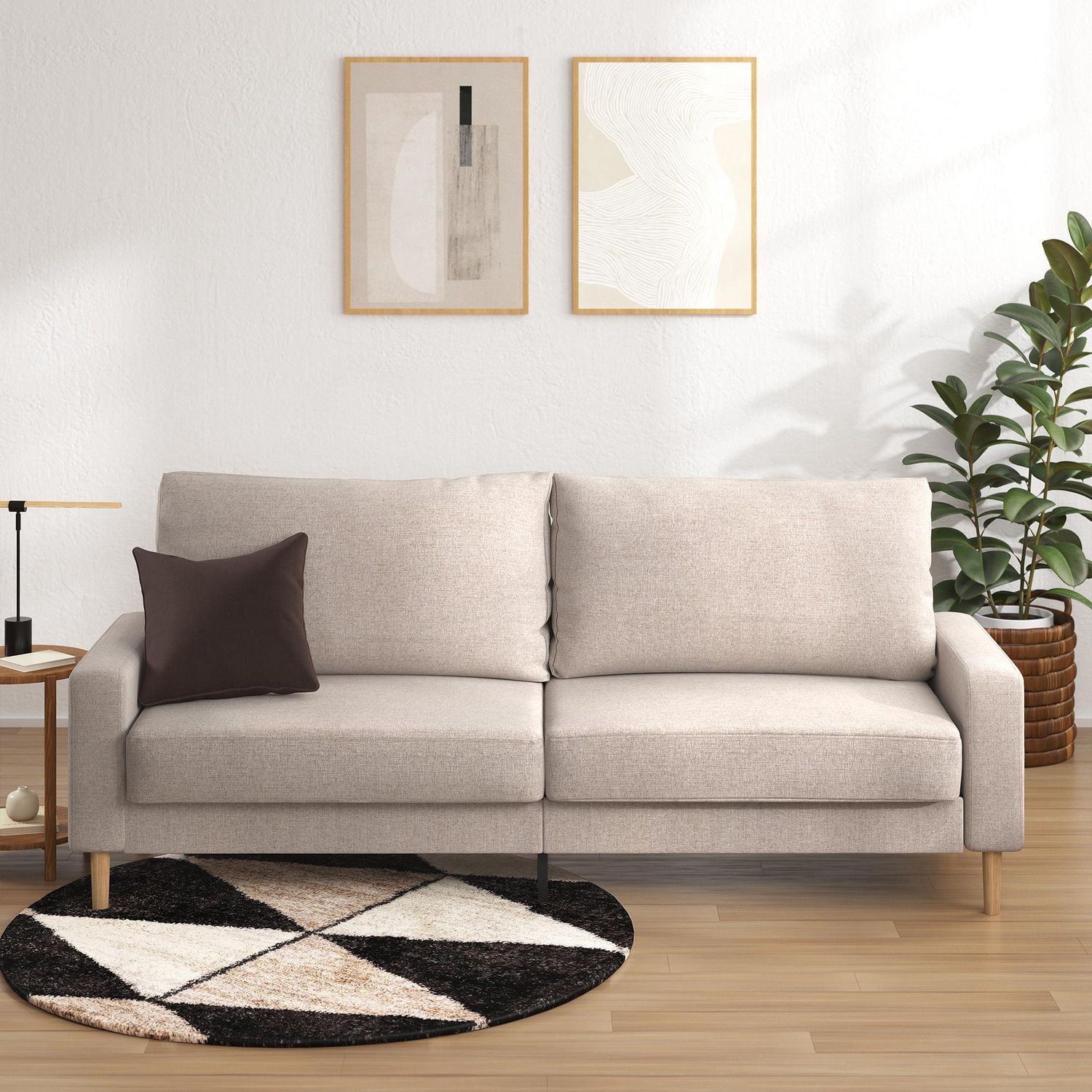 Zinus Colton 76 inch 3 Seat Upholstered Sofa Couch