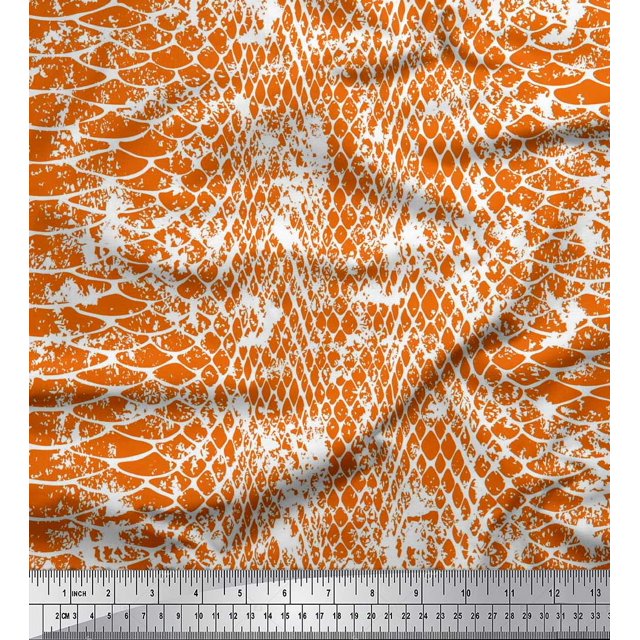 Soimoi Georgette Viscose Fabric Snake Animal Skin Fabric Prints by Yard 42 Inch Wide