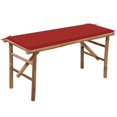 thumbnail image 1 of vidaXL Folding Garden Bench with Cushion 118 cm Bamboo, 1 of 5