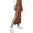 thumbnail image 2 of Slit Long Skirt, Bodycon Long Skirt Easy Matching Versatile  For Party Green,Red,Brownness,Brown,Black, 2 of 6