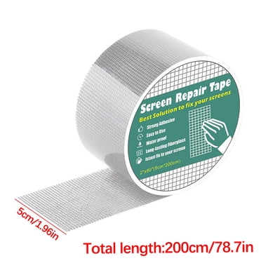 CEHVOM Ruban de Réparation Anti-Insectes pour Moustiquaire de Porte et Fenêtre, Patch Adhésif pour Réparation d'Écran de Porte et Fenêtre, Ruban de Réparation d'Écran, Autocollant de Réparation d'Écran, Liquidation