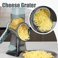 thumbnail image 2 of Jiarui Râpe à Fromage Rotative avec Poignée, Trancheuse Râpe pour Légumes et Fromage pour Cuisine, 3 Lames Interchangeables pour Fromage, Pomme de Terre, Courgette, Noix, Chocolat - Gris, 2 of 5
