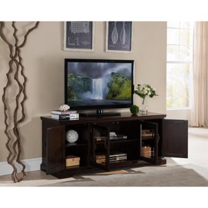 Leick Riley Holliday Bronze Glass 60" TV Stand in Chocolate Cherry