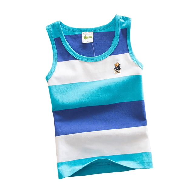Sunnyoo Big Boys Rainbow Striped Tank Top Racerback Sleeveless Shirt, Sizes 3-14