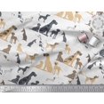 thumbnail image 2 of Soimoi White polyester Crepe Fabric Mix Dog Fabric Prints By Yard 52 Inch Wide, 2 of 3