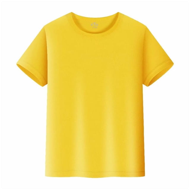 Hiiyo Men's Quick Drying T-Shirt Solid Color Short Sleeve T Shirt, Yellow