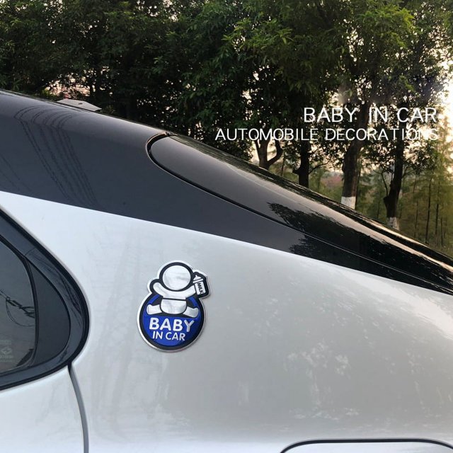 Baby in Car Sticker Baby on Board Car Aluminum Sticker for Octavia Fabia A