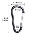 thumbnail image 2 of GOGO 60PCS D-shaped Carabiner with Spring Snap Hooks, 2 Inch Carabiner Clip Key Holders - Assorted, 2 of 7