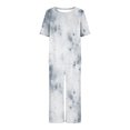 thumbnail image 4 of Liquidation Aujourd'hui Iumwxz Pyjamas Décontractés Fluides Ensembles Femmes Tenues d'Été Teinture sur Nœuds Graphique Col Rond Manches Courtes Taille Élastique Pantalons Courts Ensembles pour Femmes Vacances, 4 of 6
