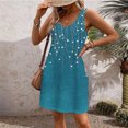thumbnail image 1 of Ovzne Robes Grande Taille pour Femmes aux Formes Robe pour Femme Mode d'Été pour Femmes Imprimé Poche Sans Manches Robe à Col en V Robe pour Femmes Imprimée Liquidation, 1 of 7