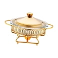 thumbnail image 2 of Tnarru Buffet Food Warmer Buffet Server Metal Rack Cookware Food Warmer Tray Catering Buffet Warmer for Wedding Event Party Birthday Gold, 2 of 8