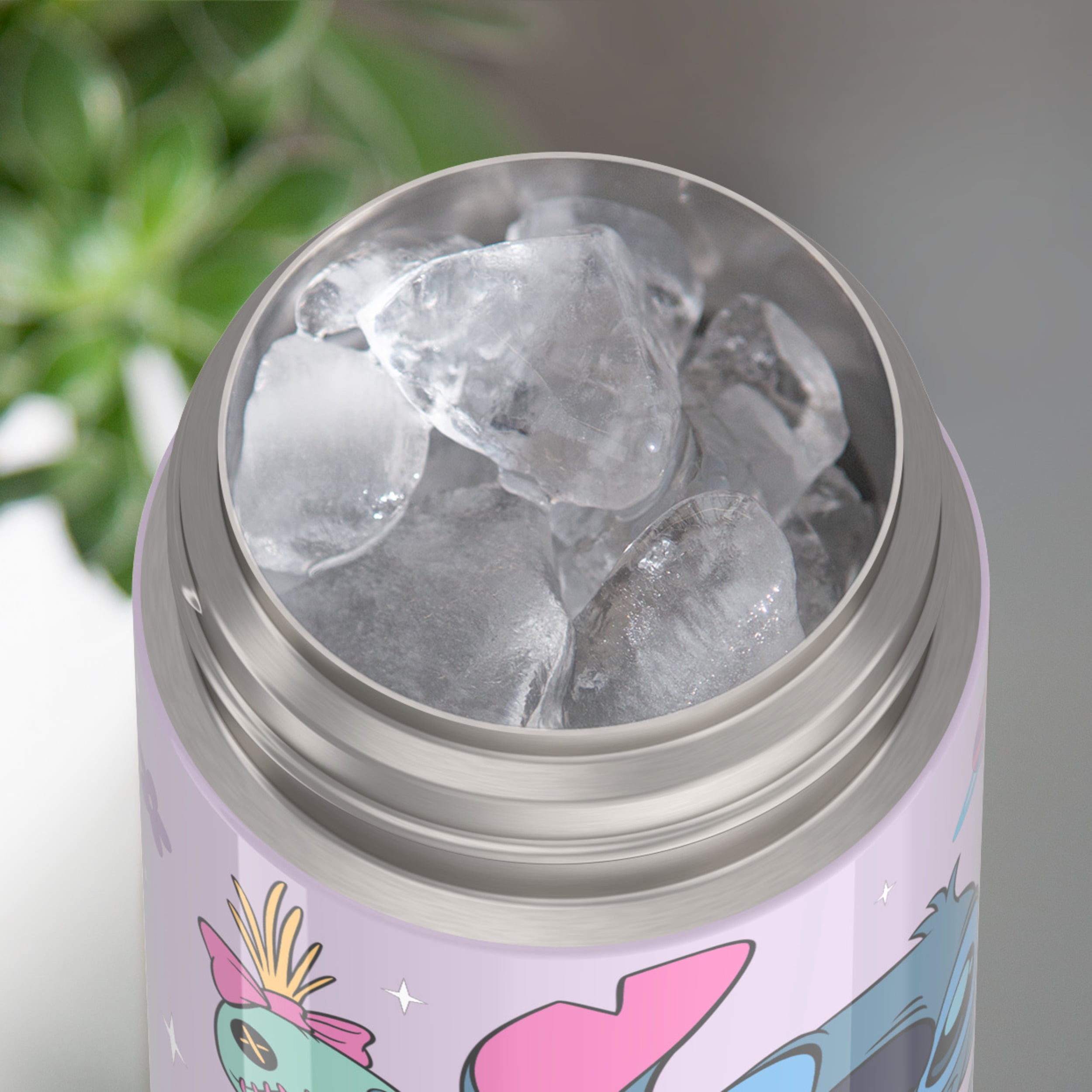 Bouteille isotherme Thermos Kids Funtainer en acier inoxydable de 12 oz avec paille rabattable, Stitch