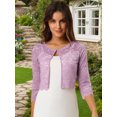 thumbnail image 2 of INSPIRE CHIC Cardigan Boléro Court en Dentelle Florale Intégrale de Loisirs pour Femmes, 2 of 6