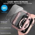 thumbnail image 3 of KOMI 2-Pack for Apple Watch 40mm Screen Protector Case,for iWatch Series 8/7/6/5/4/Series SE/SE 2 40mm Protection Cover All-Around Tempered Glass Screen Protector Case Ultra-Thin - Rose Gold, 3 of 5