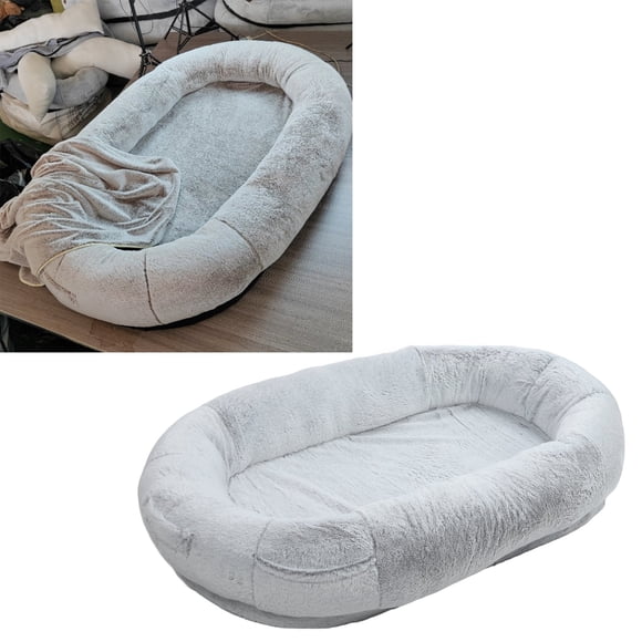 Human Dog Bed for Adults, Kids and Pet, Soft Plush Long Human Size Dog Bed with Removable Washable Cover, Nap and Floor Bed Napping Orthopedic Dog Bed