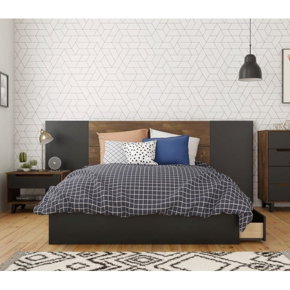 Nexera Liberia 4 Piece  Bedroom Set, Truffle and Black