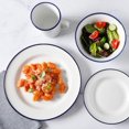 thumbnail image 4 of Martha Stewart Cliffield 16 Piece Dinnerware Set, Blue Rim, White, Fine Ceramic, 4 of 7