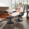 thumbnail image 4 of Costway Fauteuil Inclinable avec Ottoman Dossier Réglable Siège Rembourré Repose-Pieds pour Chambre Gris, 4 of 10