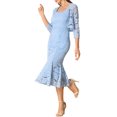 thumbnail image 4 of INSPIRE CHIC Robe d'Invitée de Mariage pour Femme Tenues de Soirée 2 Pcs Robes Sans Manches avec Boléro L Bleu Pâle, 4 of 6