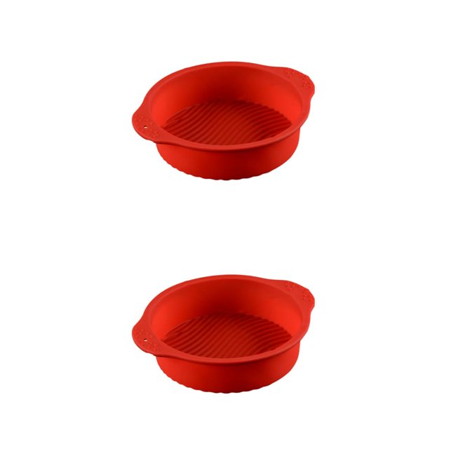 kurtrusly Mariage Fête Gâteau Restaurant Réutilisable Mousse Lavable Rond Moule Cuisine Gadget Accessoires Rouge 10 Pouces 2Set