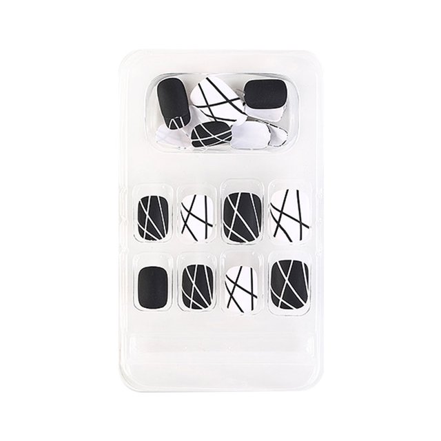 ziyahi False Nail Wearable Perfect Matching Simple to Wear No Irritating Odor Fake Fingernail Breathable Press Type Adjustable Paster Type 16 Type 14 F741 1Set